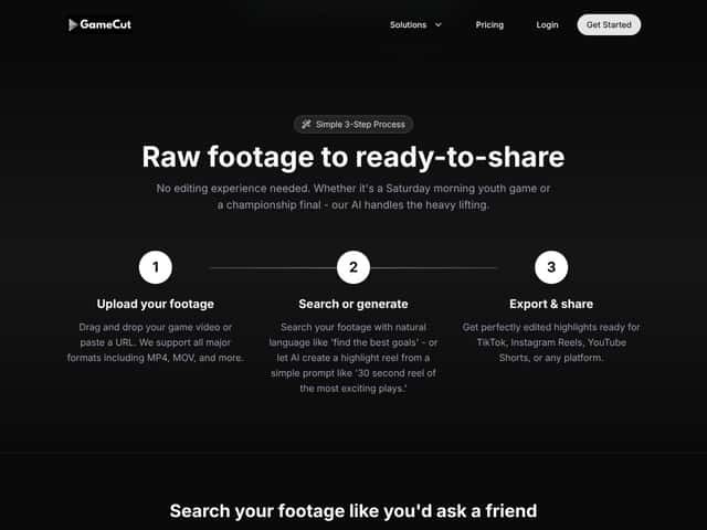 GameCutAI interface