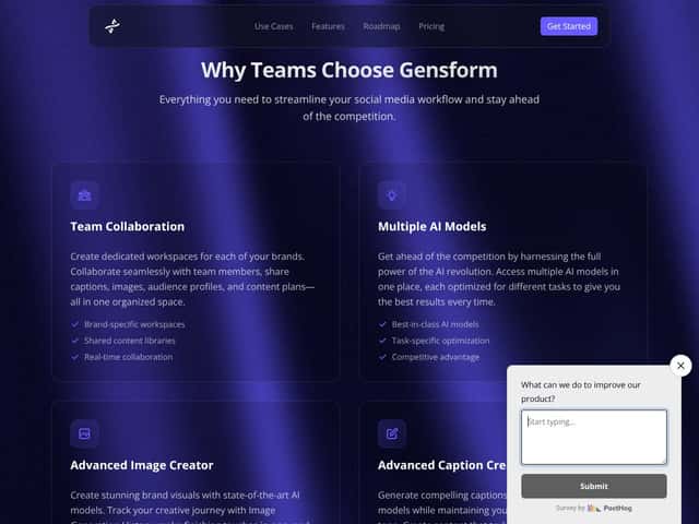 Gensform | AI Brand Builder (Beta) interface