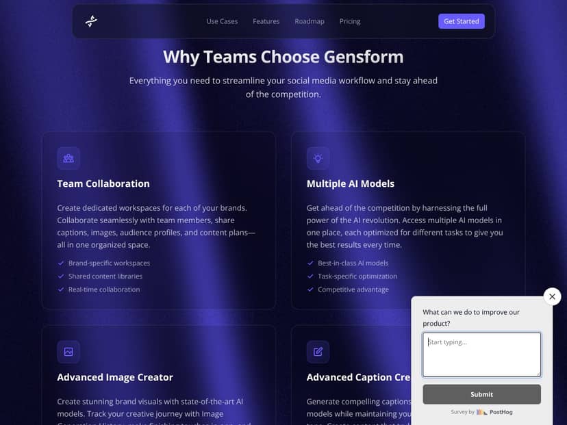 Gensform | AI Brand Builder (Beta) interface