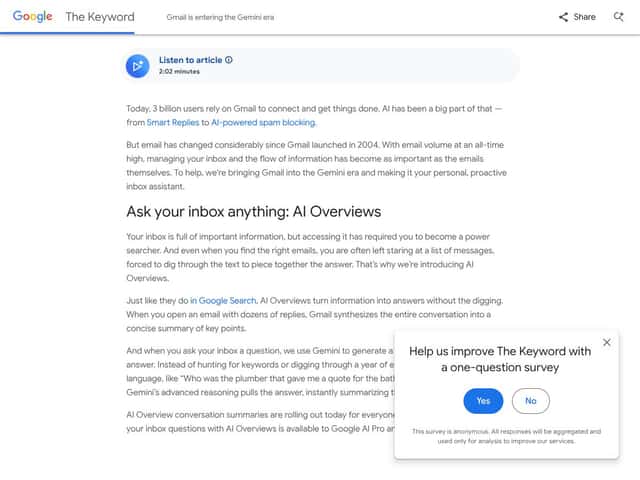 Gmail in the Gemini Era interface