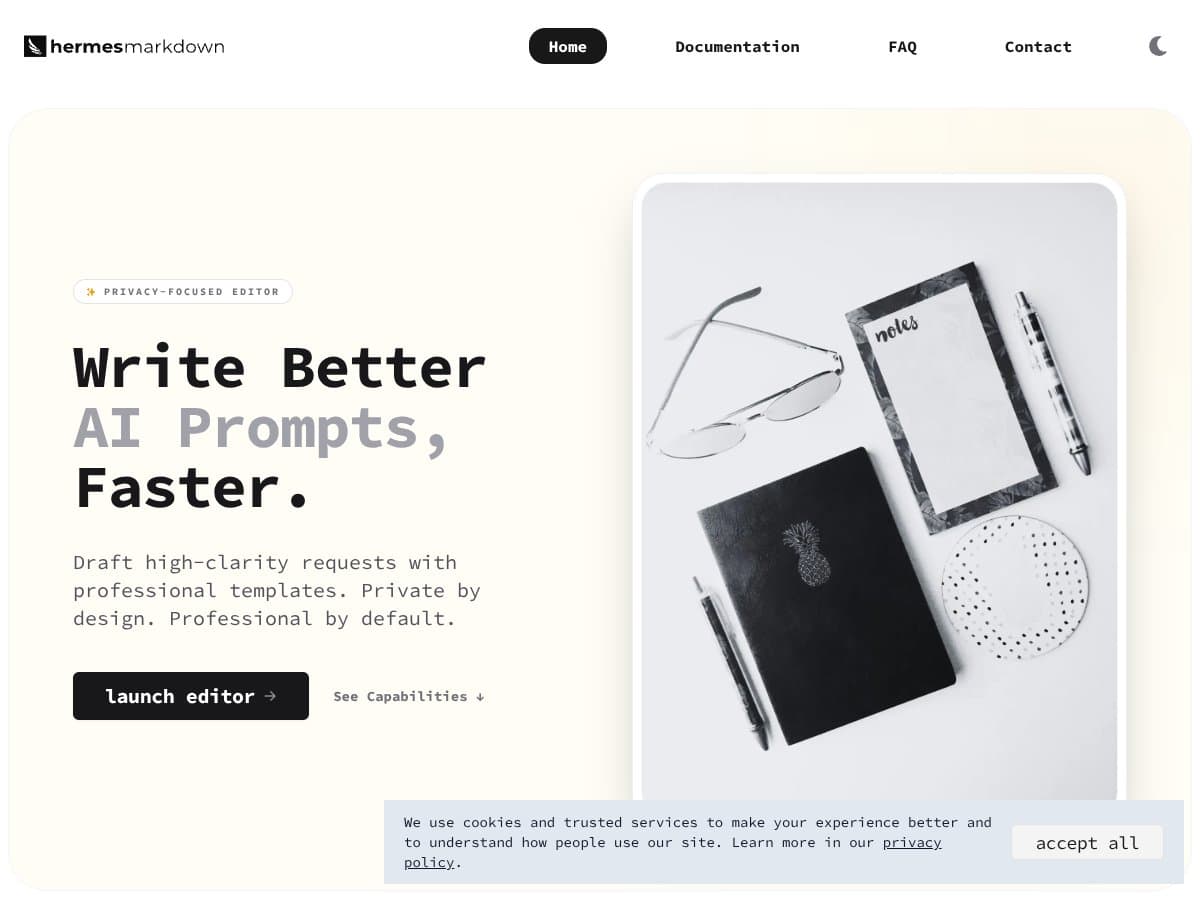 Hermes Markdown screenshot