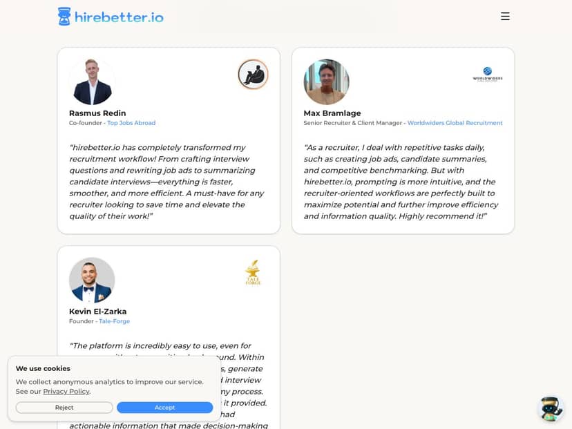 hirebetter.io interface