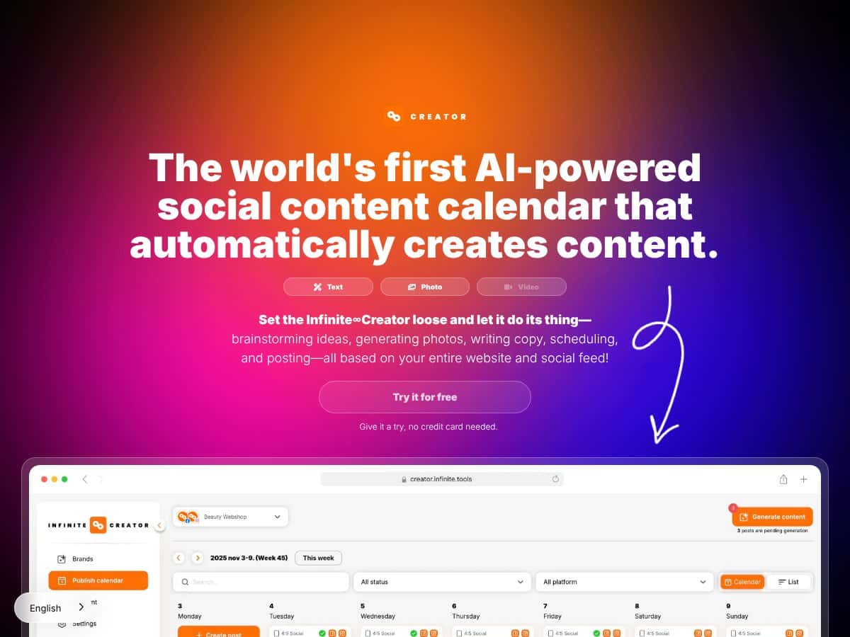 Infinite∞Creator screenshot