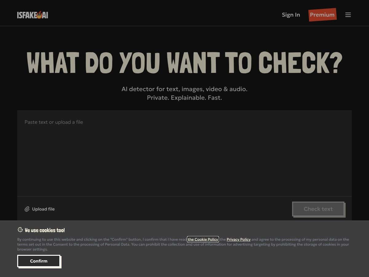 isFake.ai screenshot