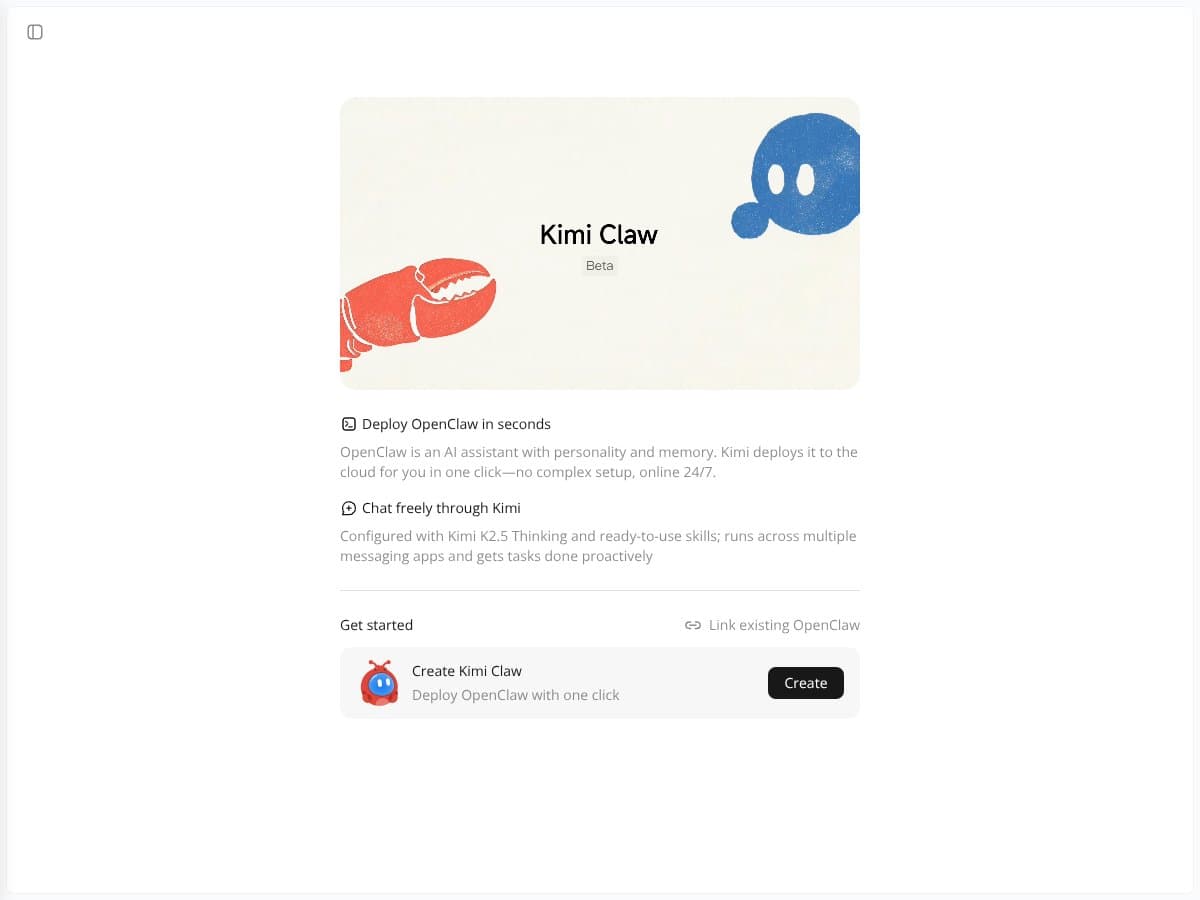 Kimi Claw screenshot