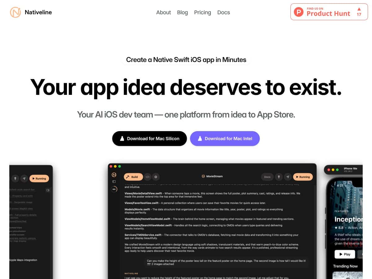 Nativeline screenshot