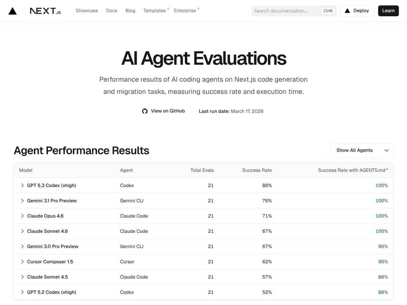 Next.js Evals screenshot