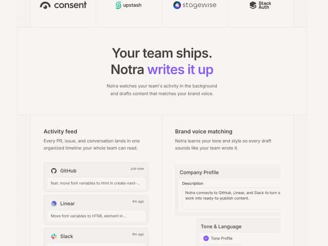 Notra interface