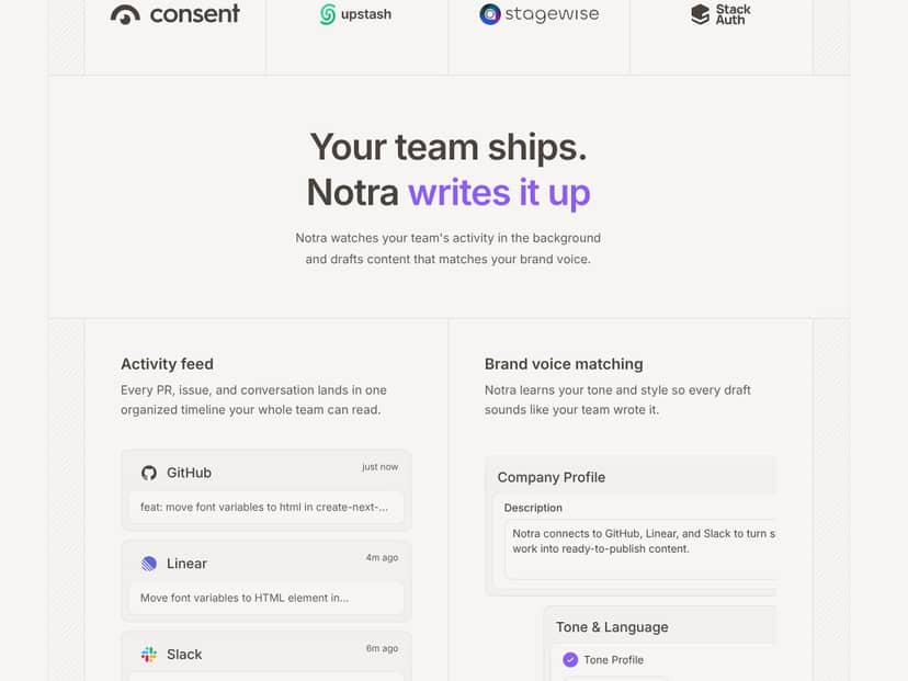 Notra interface
