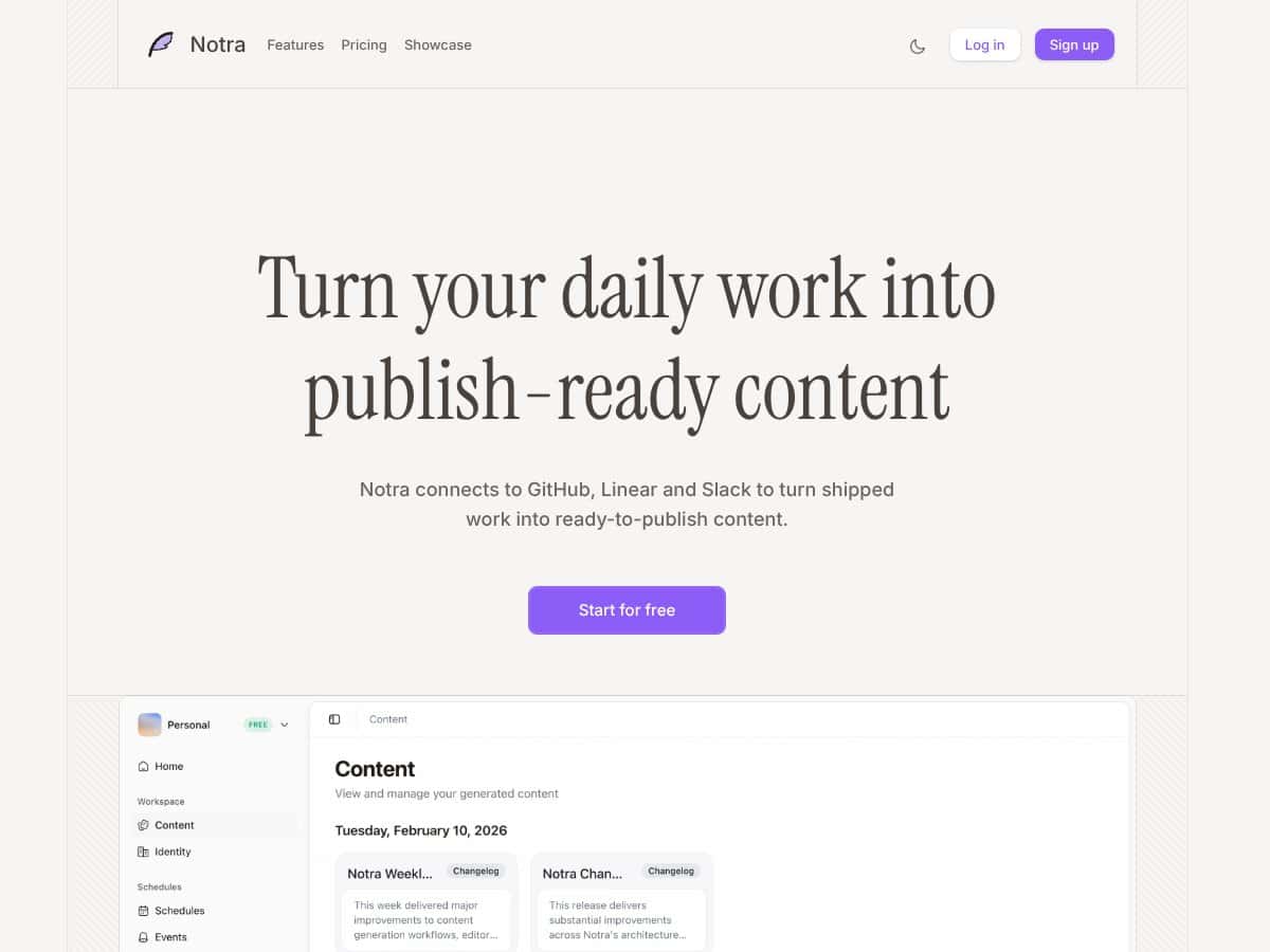 Notra screenshot