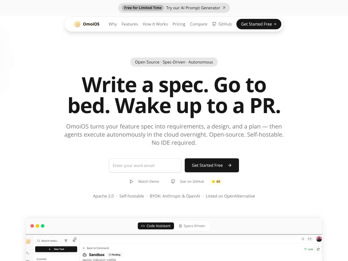 OmoiOS screenshot