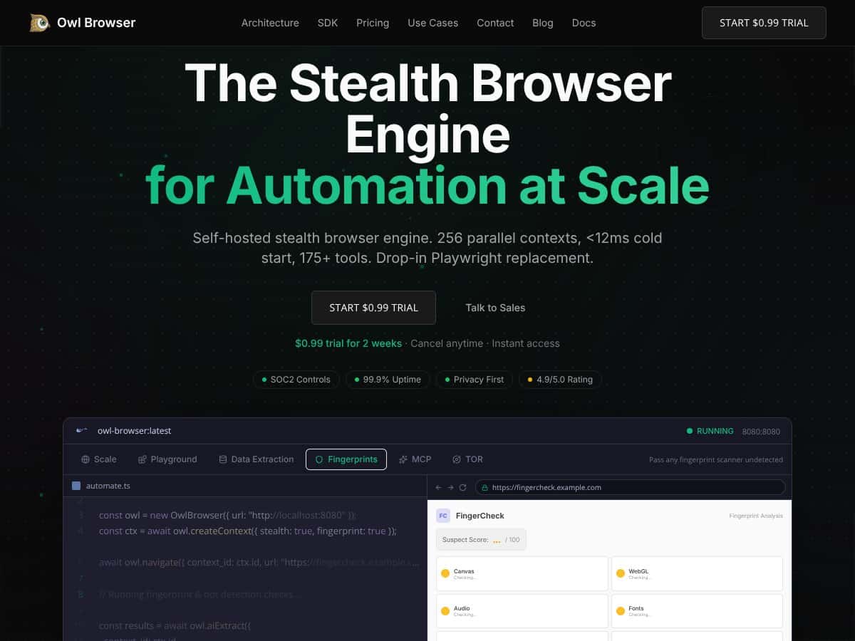 Owl Browser screenshot