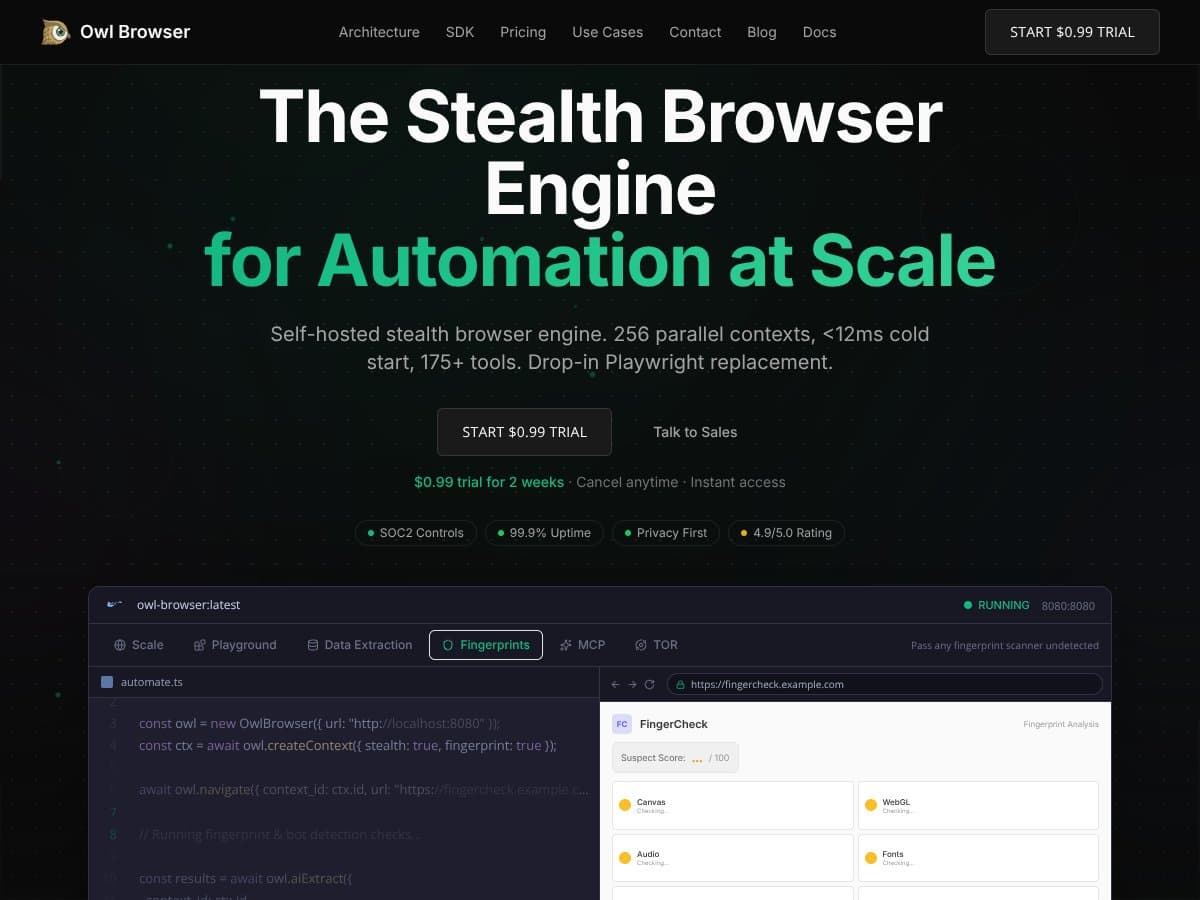 Owl Browser screenshot