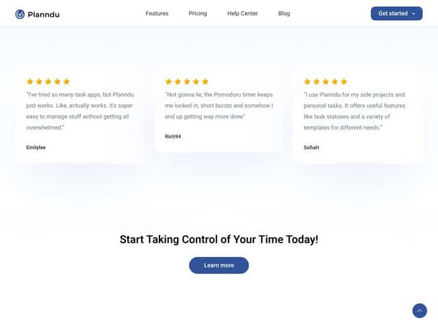 Planndu interface