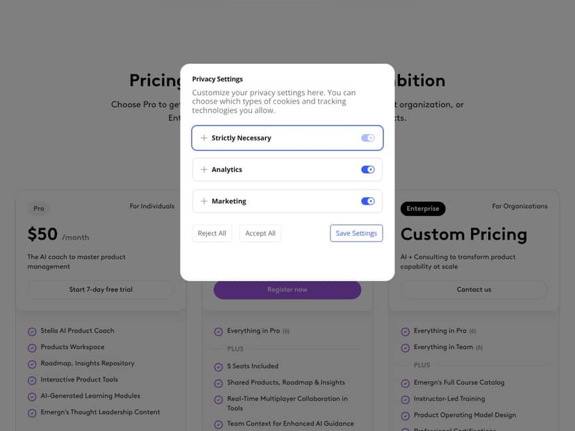 Praxis by Emergn interface