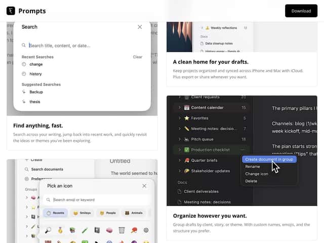 Prompts interface