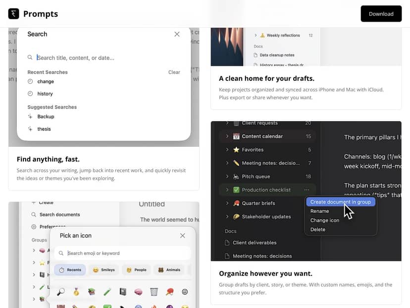 Prompts interface