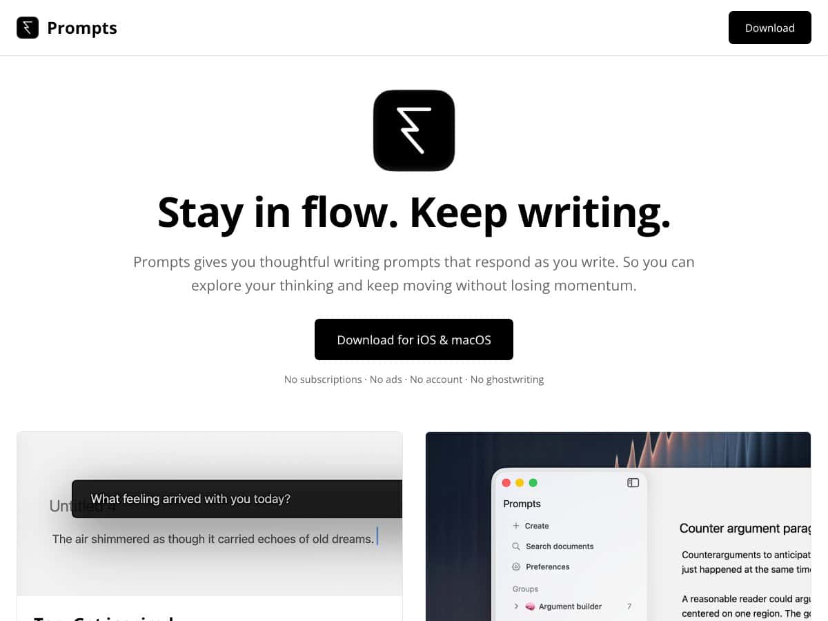 Prompts screenshot
