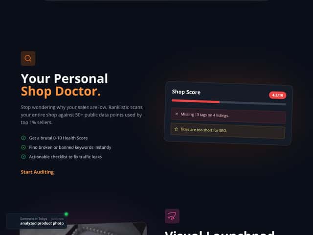 Ranklistic interface