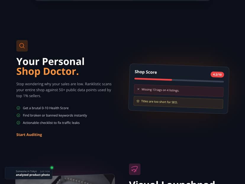 Ranklistic interface