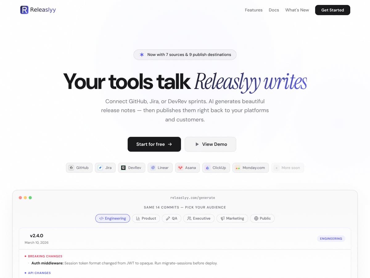 Releaslyy AI screenshot