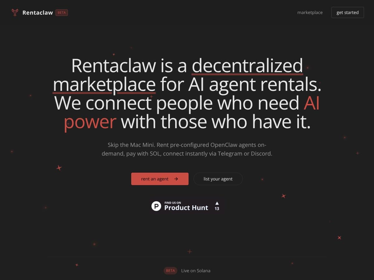 Rentaclaw screenshot