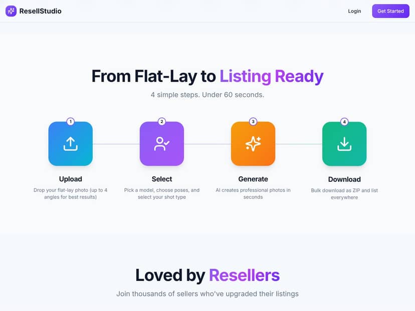 ResellStudio interface