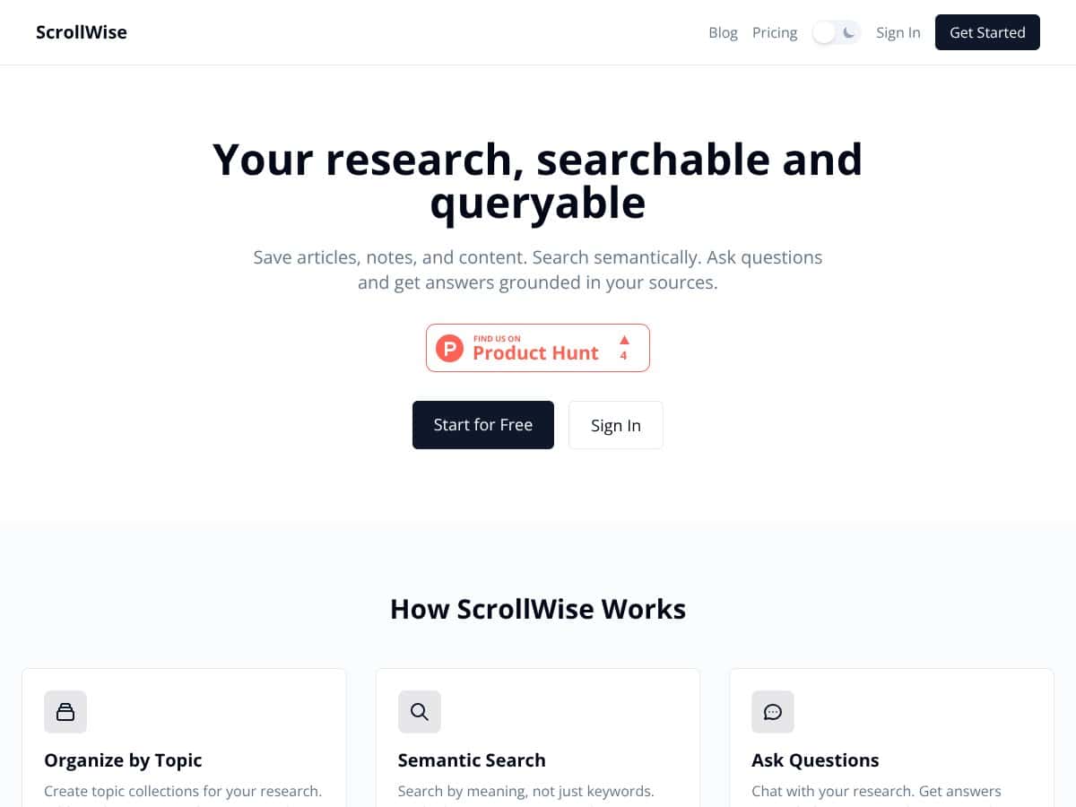 ScrollWise AI screenshot