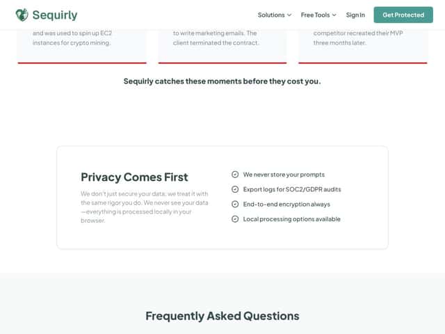 Sequirly interface