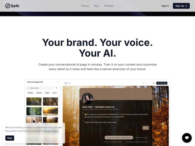 Surfn AI interface