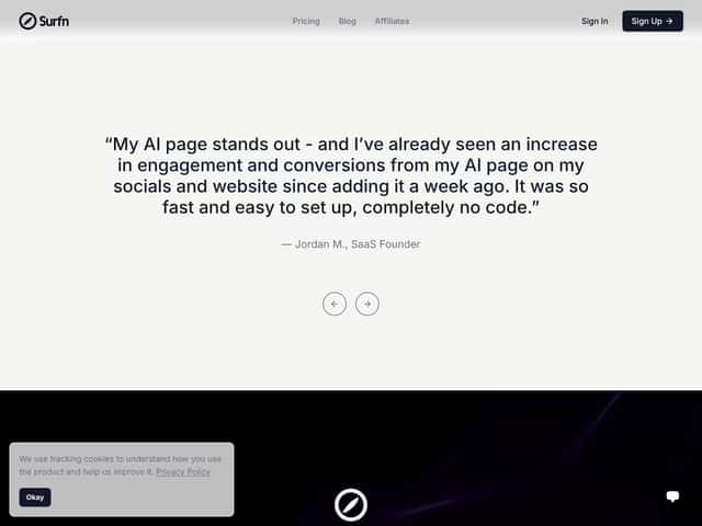 Surfn AI interface