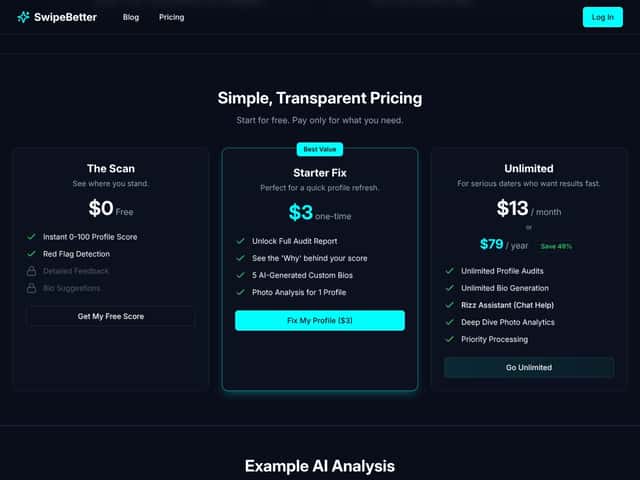 SwipeBetter interface