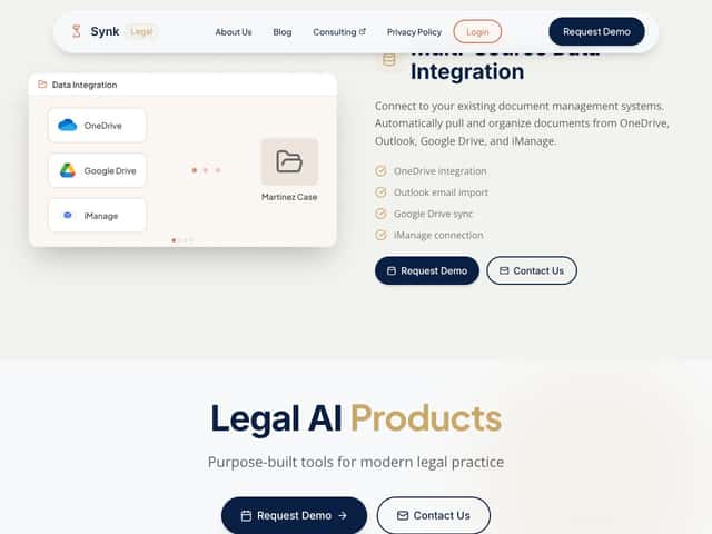 SYNK Legal interface
