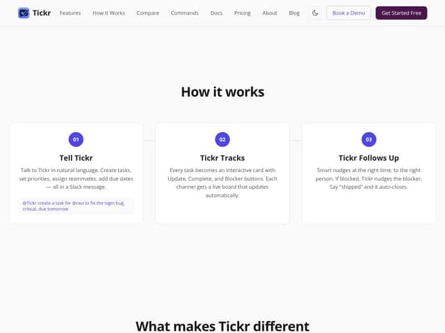 Tickr — Your AI PM, Inside Slack interface