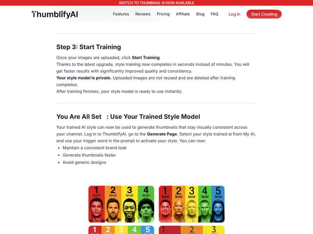 Train Custom AI on Face & Style interface