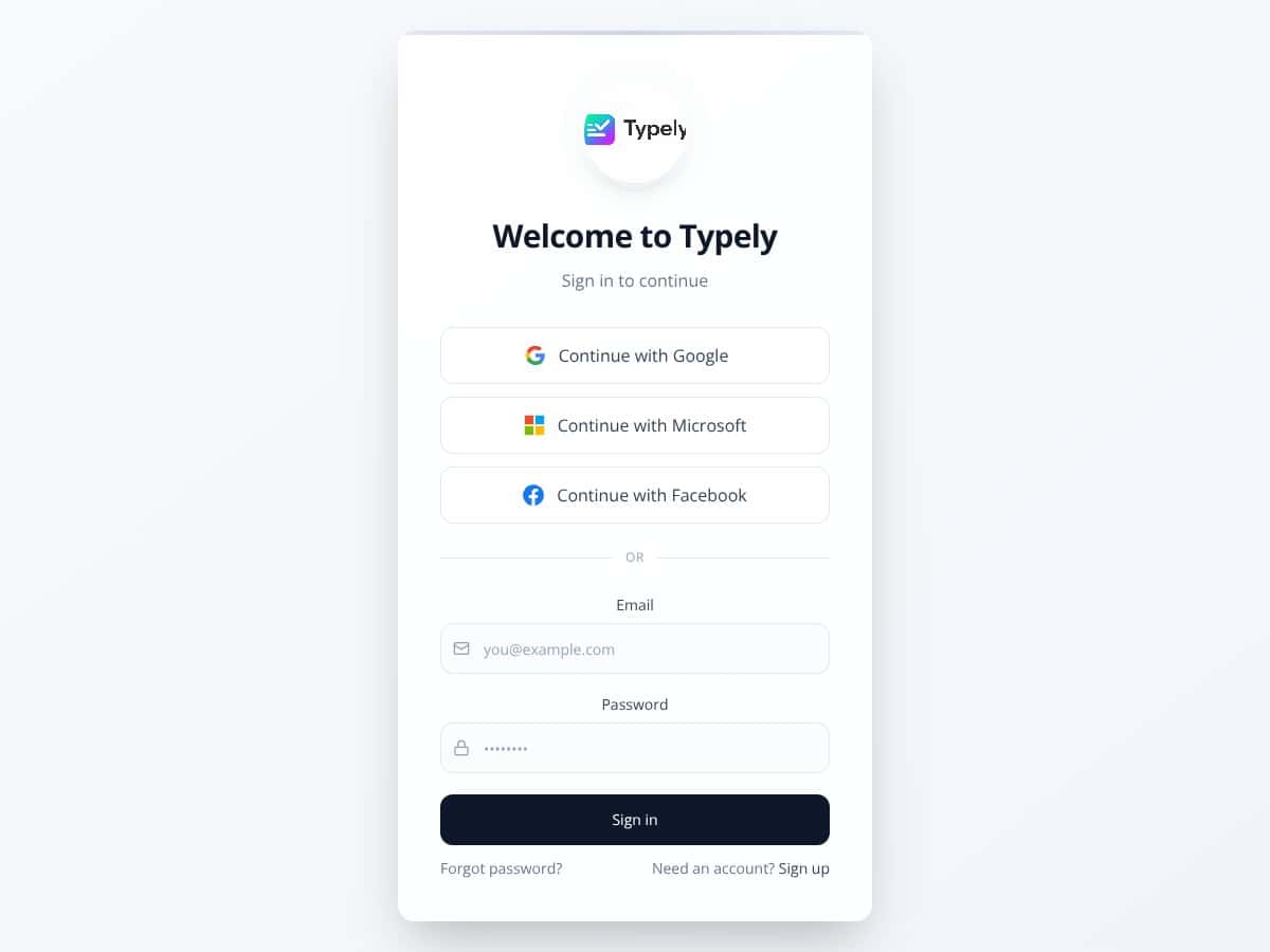 Typely screenshot