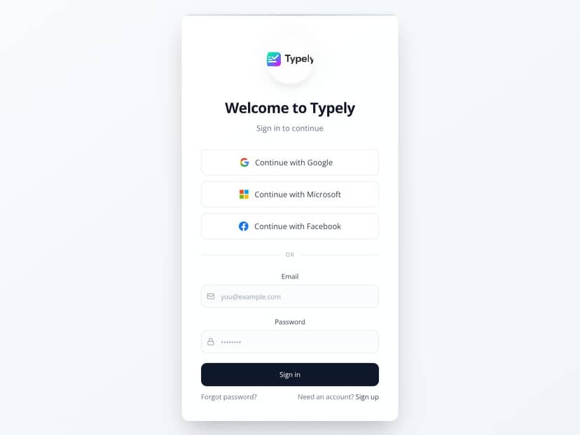 Typely screenshot