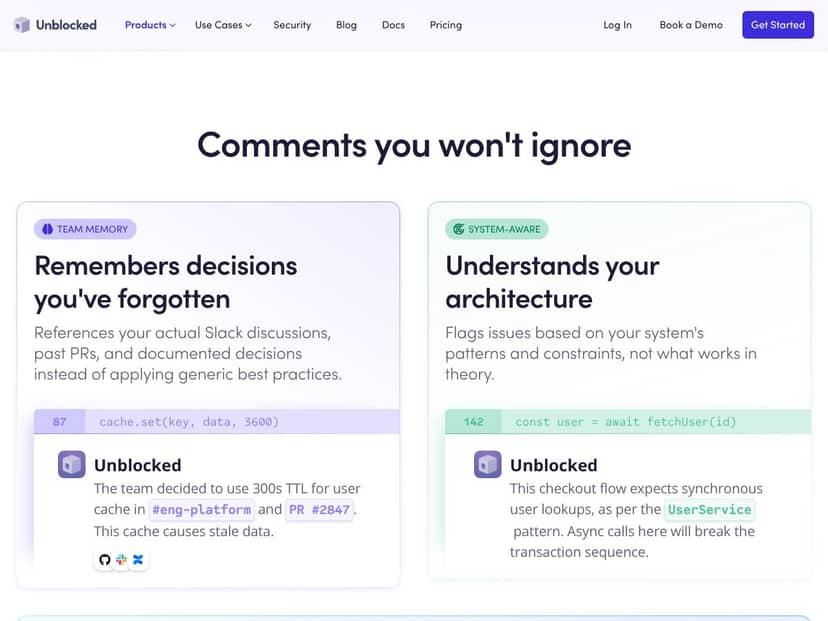 Unblocked Code Review interface