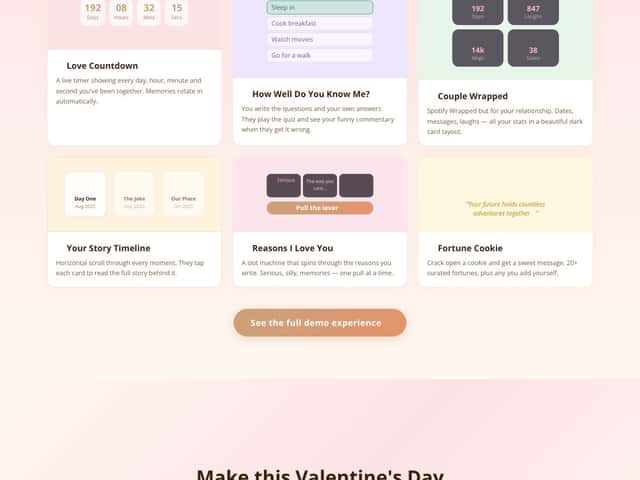 Valentine Online interface