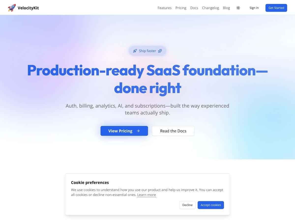 VelocityKit screenshot
