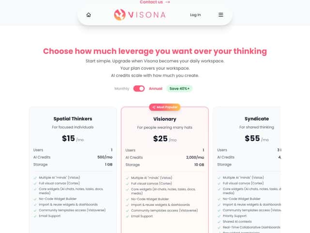 VISONA - The most powerful canvas interface