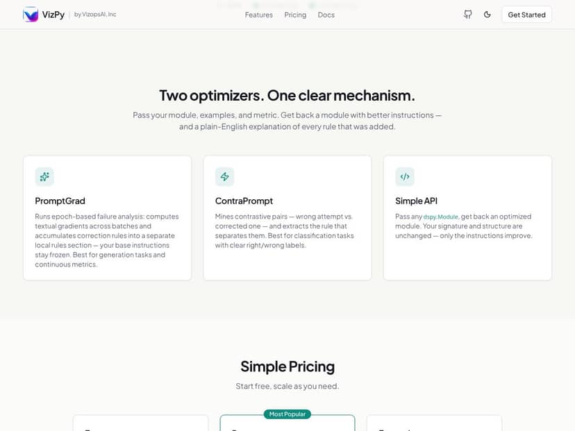 VizPy interface