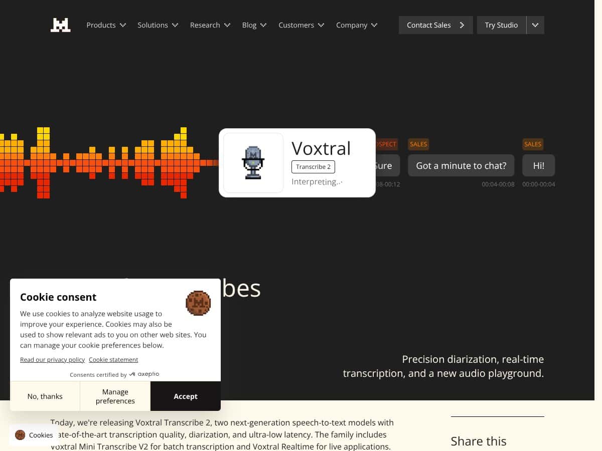 Voxtral Transcribe 2 by Mistral screenshot