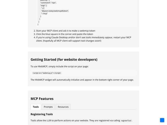 WebMCP interface