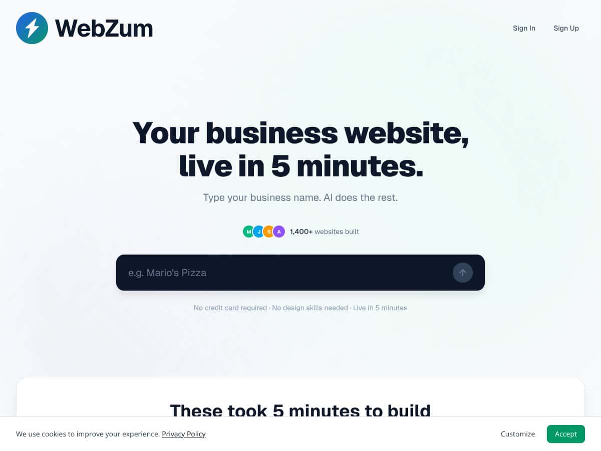 WebZum screenshot