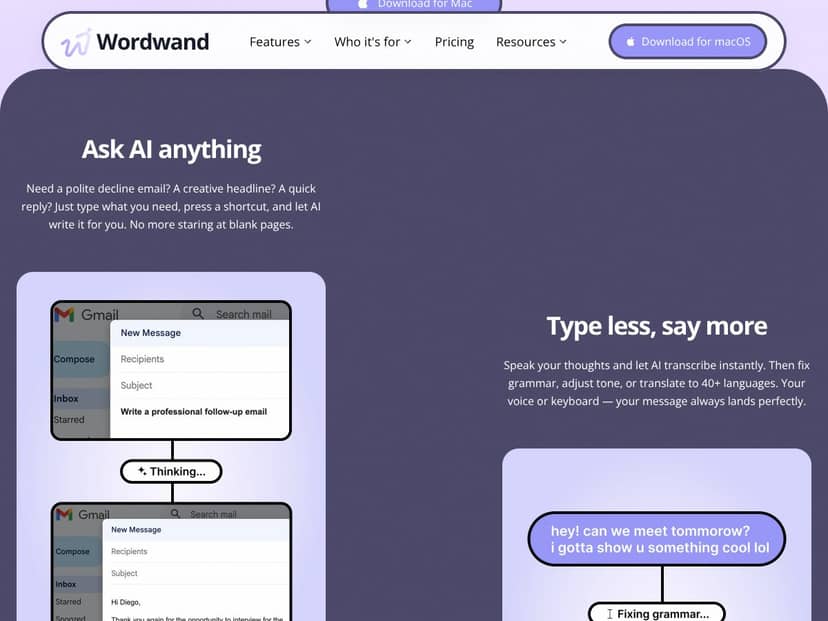 Wordwand interface