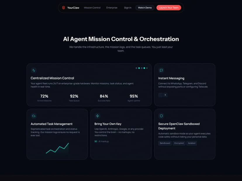 YourClaw: 1-Click Openclaw Orchestration interface