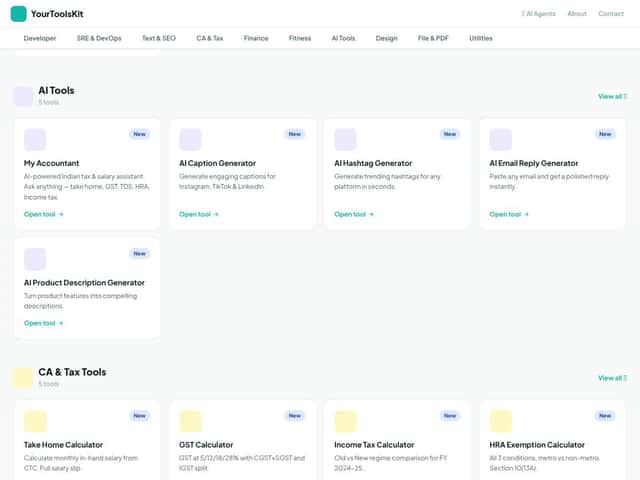 YourToolsKit interface