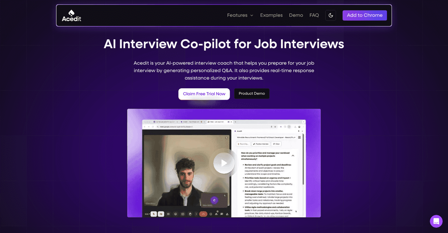 Acedit Review – Enhance Your Interview Skills Effortlessly