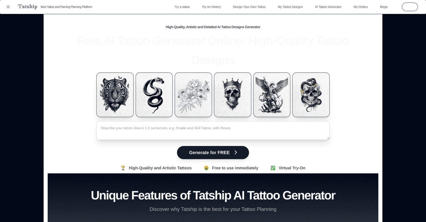 AI Tattoo Generator Review – Create Unique Designs Easily